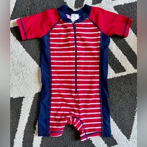 Hanna Andersson HA Striped Swim Onesie 80cm (2T)